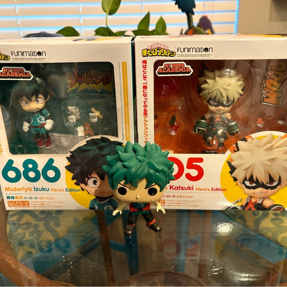 Funimation Mishima Izumi & Bakugo Katsuki figures and Funko Pop Mishima Izumi